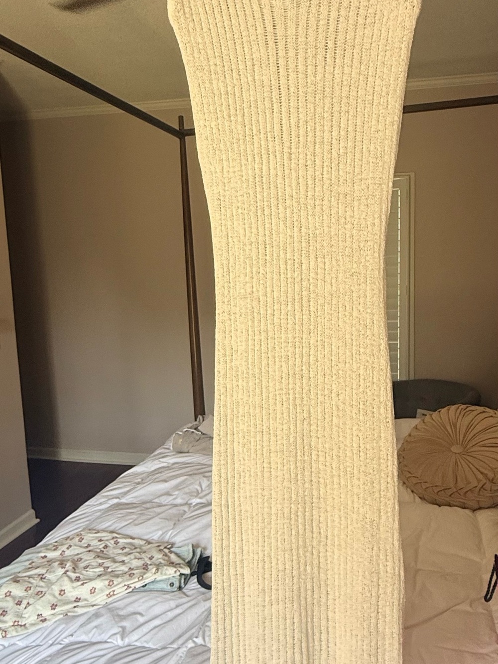 Shade & Shore Cream Ribbed Knit Swim Coverup